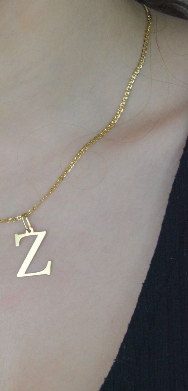 Złota zawieszka literka Z 2 cm próba 585 Literka Z 2 cm. Złota zawieszka literka Z 2 cm próba 585..jpg